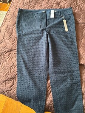 LOFT Women Navy Eyelet Chinos